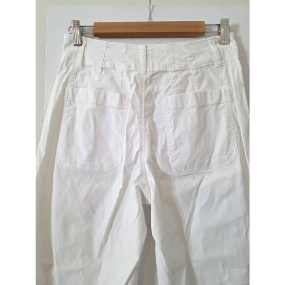Anthropologie Maeve The Collette White Wide leg Crop Pants 26 - Picture 6 of 7